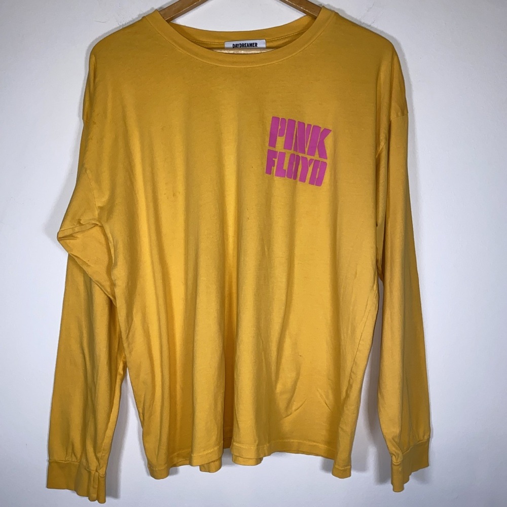 Daydreamer Pink Floyd MSG 1977 Long Sleeve T Shirt Women's M Yellow Band Tee